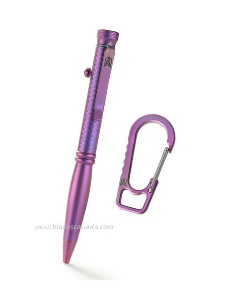 Bestechman Scribe Pen, Titanium Purple with Carabiner, BM16C