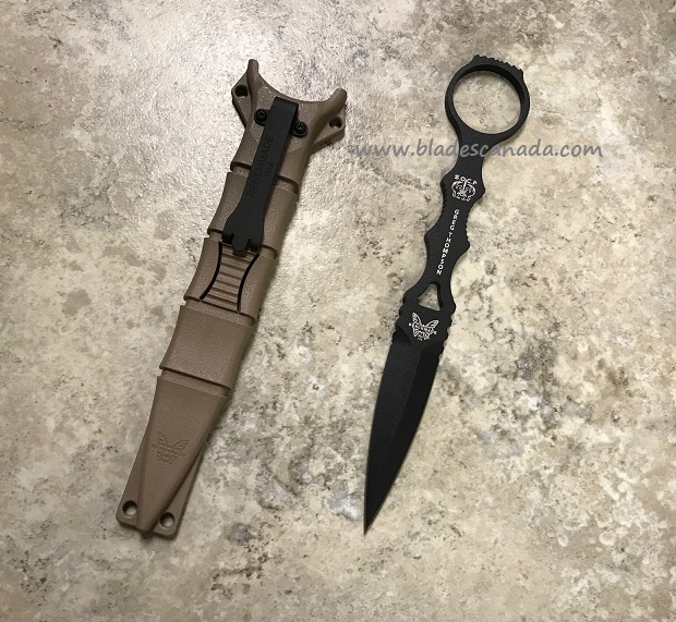 Benchmade SOCP Dagger Fixed Blade Knife, 440C, Sand Sheath, BM176BKSN