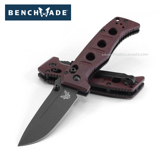 Benchmade Mini Adamas Folding Knife, Ltd Edition, CruWear, Micarta Burgundy, 273BK-2201