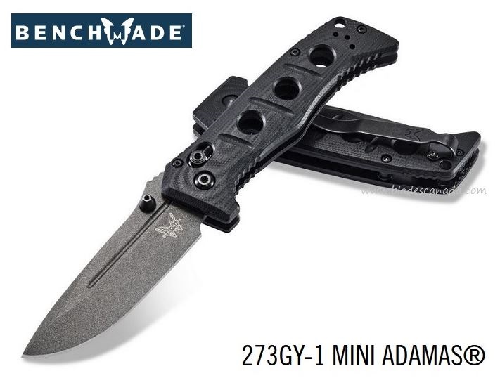 Benchmade Mini Adamas Folding Knife, CPM CruWear, G10 Black, BM273GY-1