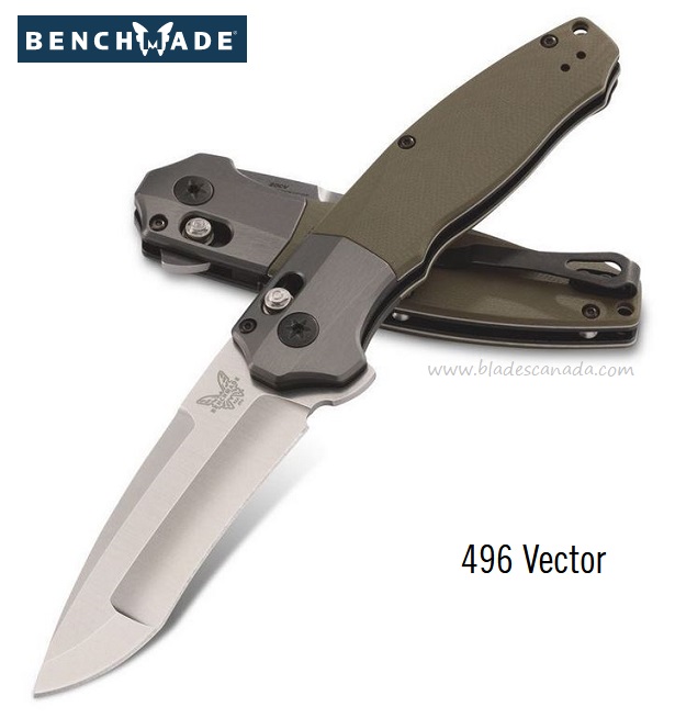 Benchmade Vector Flipper Folding Knife, Assisted Opening, 20CV, Aluminum/G10, 496