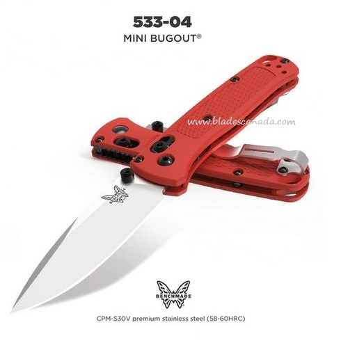 Benchmade Mini Bugout Folding Knife, CPM-S30V Steel, 533-04
