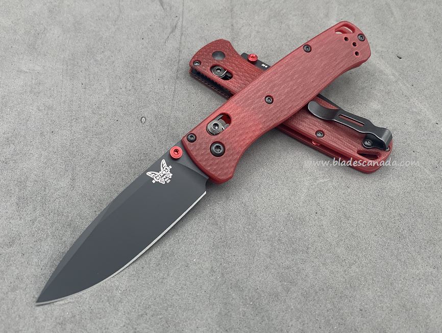 Benchmade Bugout Folding Knife, M4 Steel, Red G10, Red Thumbstud & Standoffs, 535CU138 - Click Image to Close