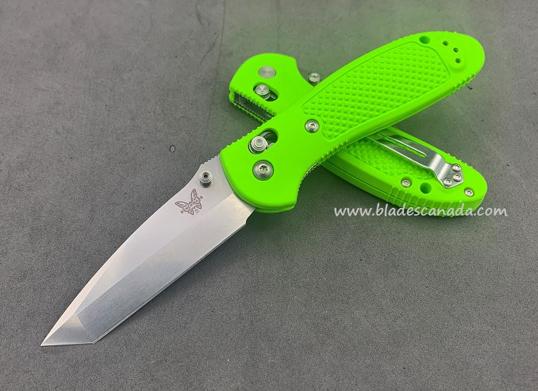 Benchmade Griptilian Pardue Tanto Folding Knife, D2 Steel, Neon Green, 553CU3