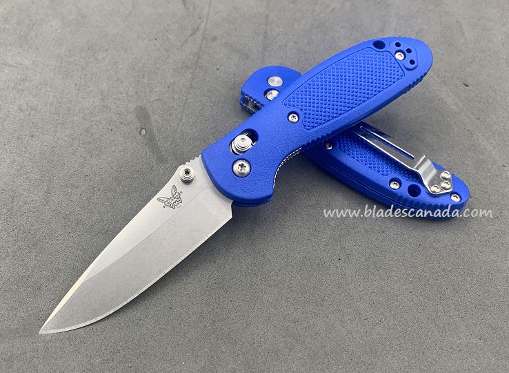 Benchmade Mini Griptilian Pardue Folding Knife, S90V, Royal Blue, 556CU10
