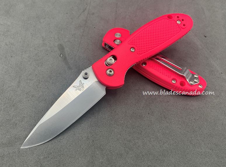 Benchmade Mini Griptilian Pardue Folding Knife, D2 Steel, Hot Pink, 556CU5