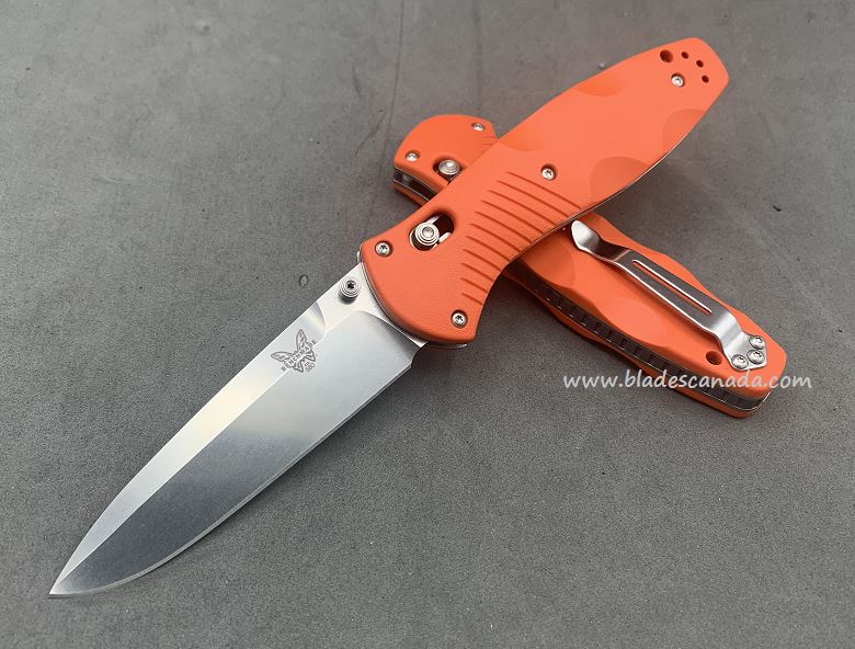 Benchmade Barrage Osborne Folding Knife, Assisted Opening, 20CV, Orange Handle, 580CU36