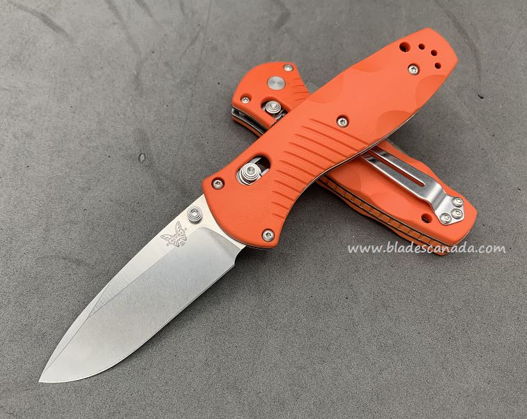 Benchmade Mini Barrage Customized Folding Knife, 20CV, Orange, Assisted Opening, BM585CU14
