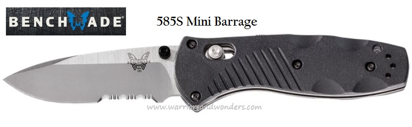 Benchmade Mini Barrage Folding Knife, Assisted Opening, 154CM, Valox Black, BM585S