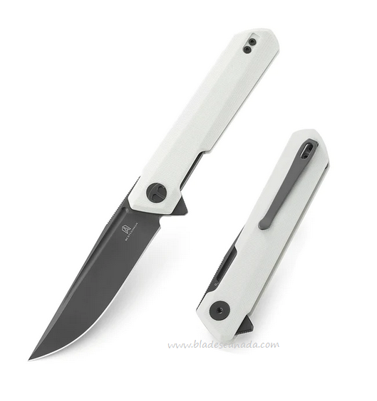 Bestechman Dundee Flipper Folding Knife, D2 Titanized, G10 White, BMK01I