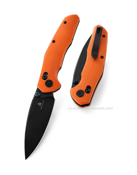 Bestechman Ronan Folding Knife, 14C28N Black Ti SW, G10 Orange, BMK02H