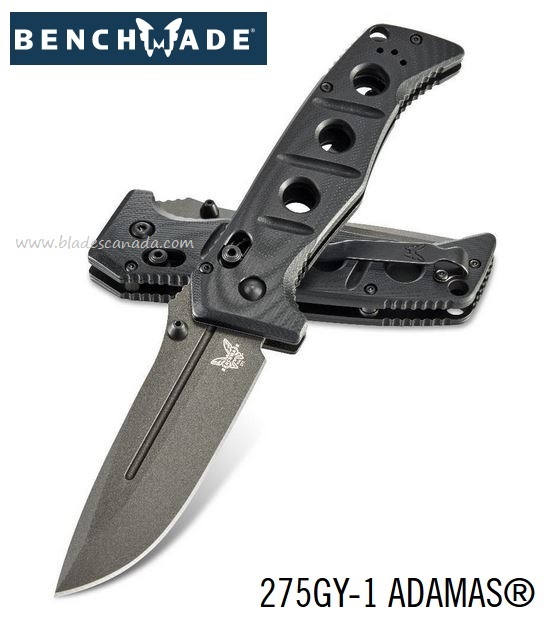 Benchmade Adamas Folding Knife, CPM CruWear, G10 Black, BM275GY-1