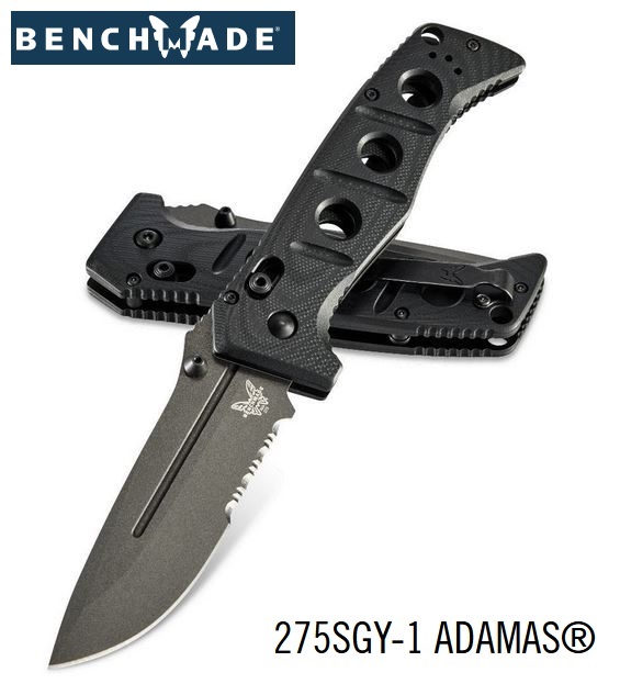 Benchmade Adamas Folding Knife, CPM CruWear, G10 Black, BM275SGY-1