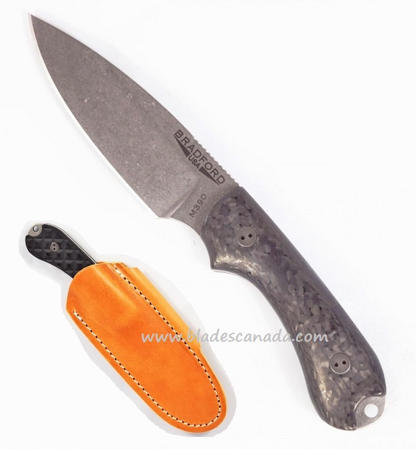 Bradford Guardian 3 Sabre Knife, M390 Stonewash, 3D Carbon Fiber, 3S-114-M390