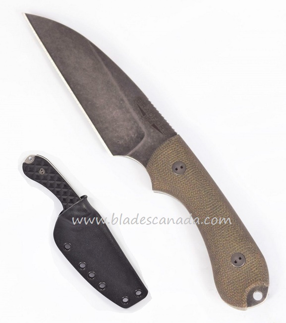 Bradford Guardian 3 Wharncliffe Knife, M390 Nimbus, 3D OD Green Micarta, 3W-102N-M390