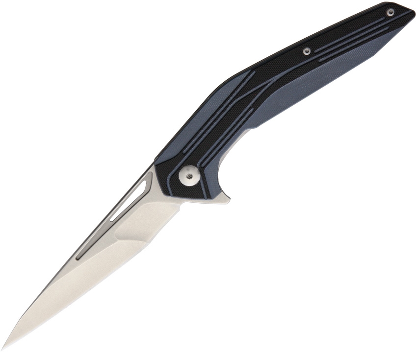 Brous Blades Hardwire Flipper Folding Knife, D2 SW, G10 Black/Blue, 168