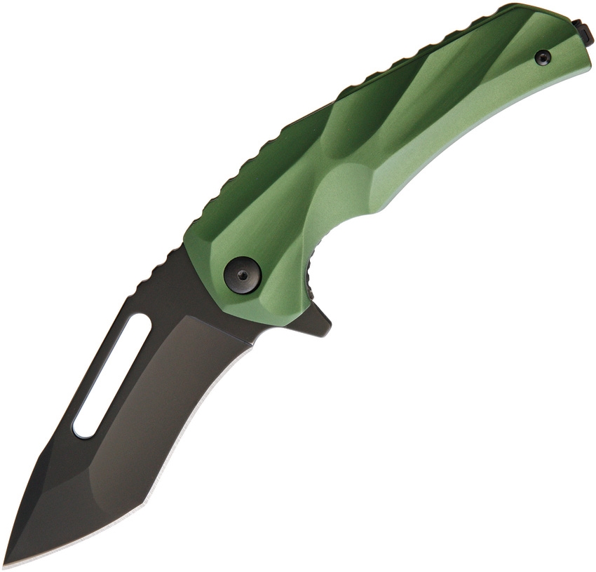 Brous Blades Reloader Flipper Folding Knife, D2 Black, Ltd. Edition Green, BRB187
