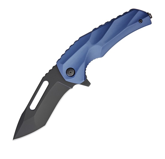 Brous Blades Reloader Flipper Folding Knife, D2 Black, Ltd. Edition Blue, 203