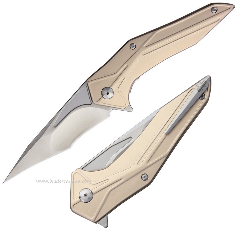 Brous Blades Tyrant Flipper Folding Knife, D2, Aluminum Rose, BRB244