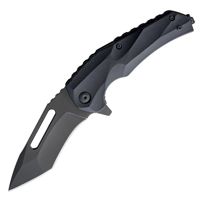 Brous Blades Reloader Flipper Folding Knife, D2 Black, Black Handle, M003B