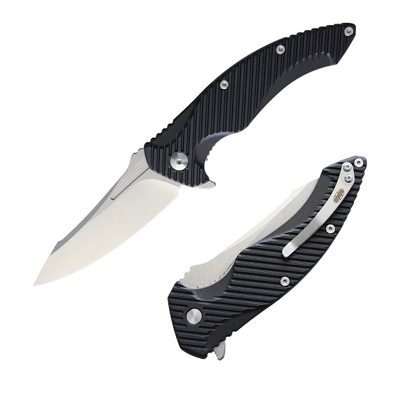Brous Blades T4 Flipper Folding Knife, D2 SW, Black Handle, M004S