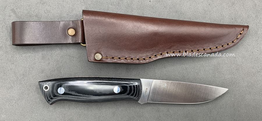 EnZo Badger Fixed Blade Knife, Elmax Steel, Micarta Black, BRI2090