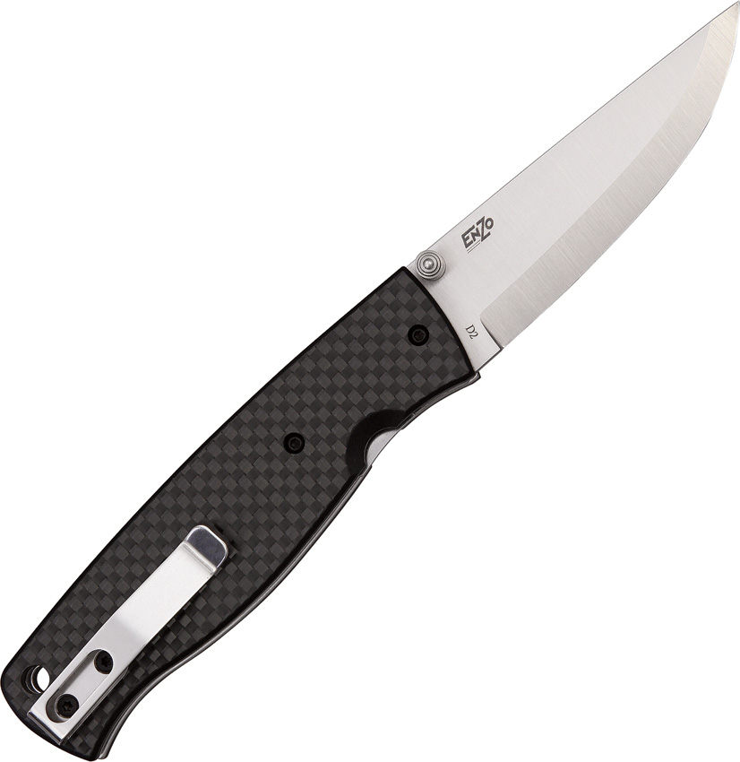 EnZo Birk 75 Folding Knife, D2 Steel, Carbon Fiber, BRI2501