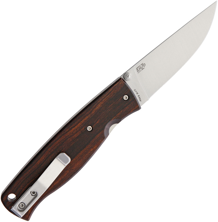 EnZo Birk 75 Folding Knife, CPM S30V, Wood Handle, BRI2510