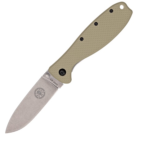 ESEE Zancudo Framelock Folding Knife, D2 Steel, GFN Tan/Stainless, BRKR2DT - Click Image to Close