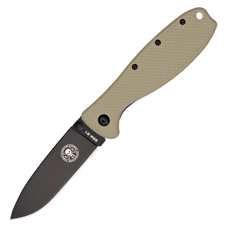 ESEE Zancudo Framelock Folding Knife, D2 Steel, GFN Tan/Stainless, BRKR2DTB - Click Image to Close