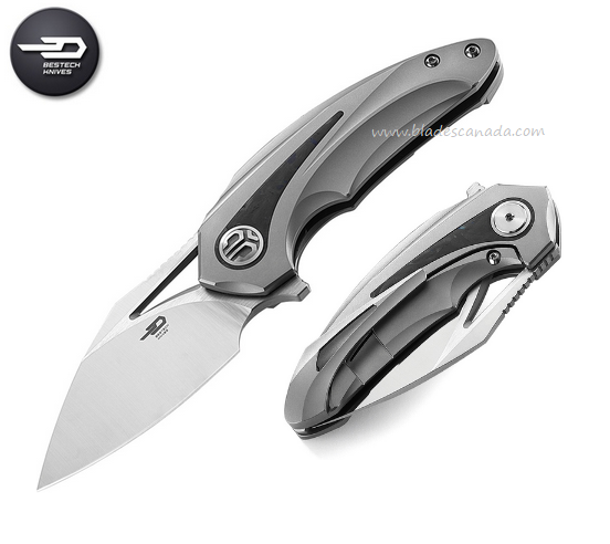 Bestech Nuke Flipper Framelock Knife, M390 Satin, Titanium/Carbon Fiber, BT2107A