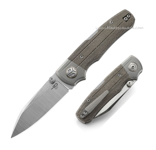 Bestech Tonic Folding Knife, M390, Titanium/Micarta Green, BT2204C