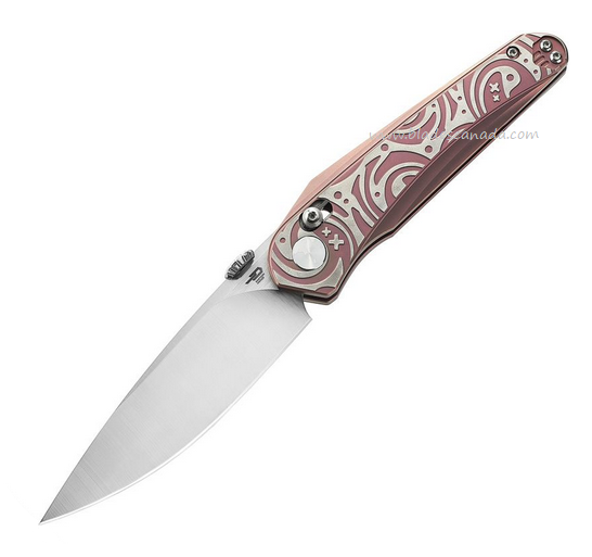 Bestech Mothus Folding Knife, M390 Satin, Titanium Pink, BT2206D