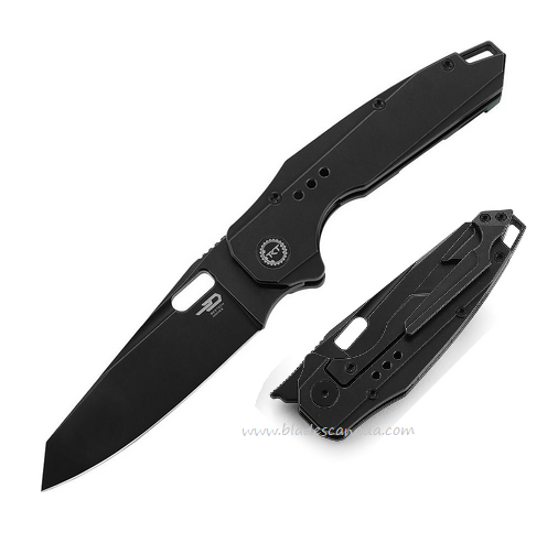 Bestech Nyxie Flipper Framelock Knife, S35VN Black, Titanium Black, BT2203B
