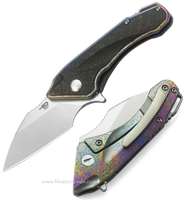 Bestech Goblin Flipper Framelock Folding Knife, S35VN, Titanium/CF, BT1711D