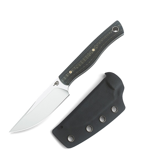 Bestech Heidi Fixed Blade Knife, D2, G10 Black/CF, BFK01C