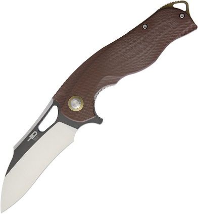 Bestech Rhino Flipper Folding Knife, 154CM Two-Tone, G10 Brown, BG08B-2