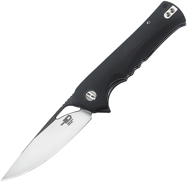 Bestech Muskie Flipper Folding Knife, D2 Two-Tone, G10 Black, BG20A-2