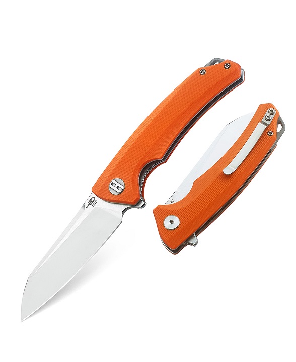 Bestech Texel Flipper Folding Knife, D2 Two-Tone, G10 Orange, BG21D-1