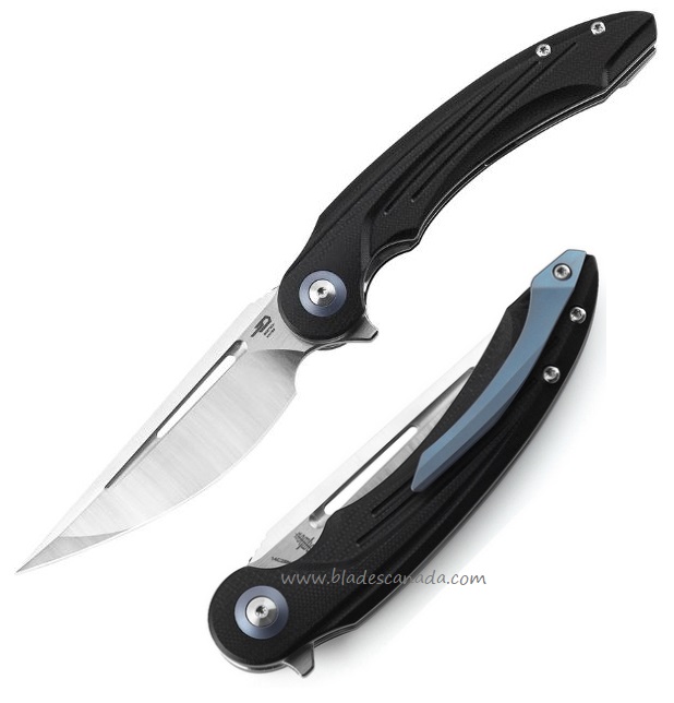 Bestech Irida Flipper Folding Knife, Sandvik Steel, G10 Black, BG25A