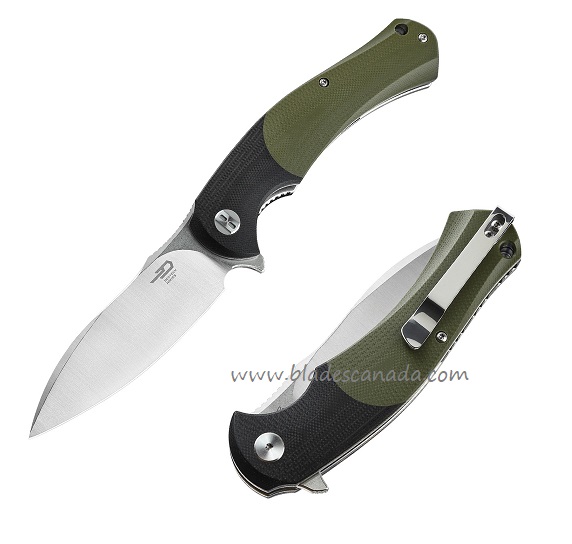 Bestech Penguin Flipper Folding Knife, D2, G10 Green, BG32A