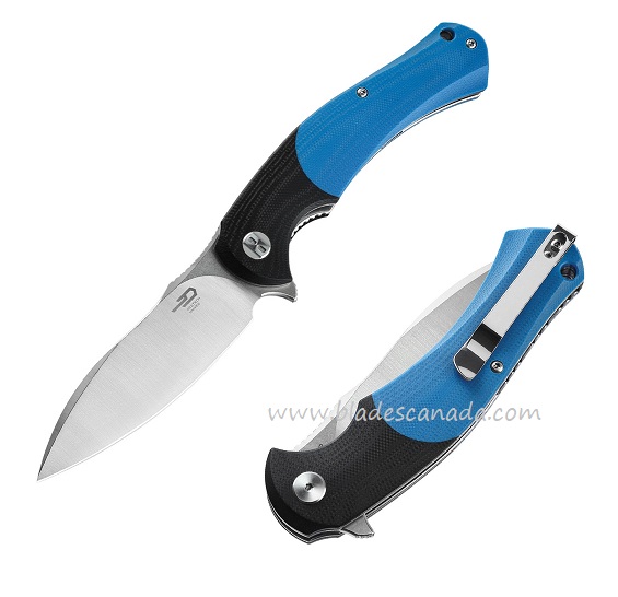 Bestech Penguin Flipper Folding Knife, D2, G10 Blue, BG32B - Click Image to Close
