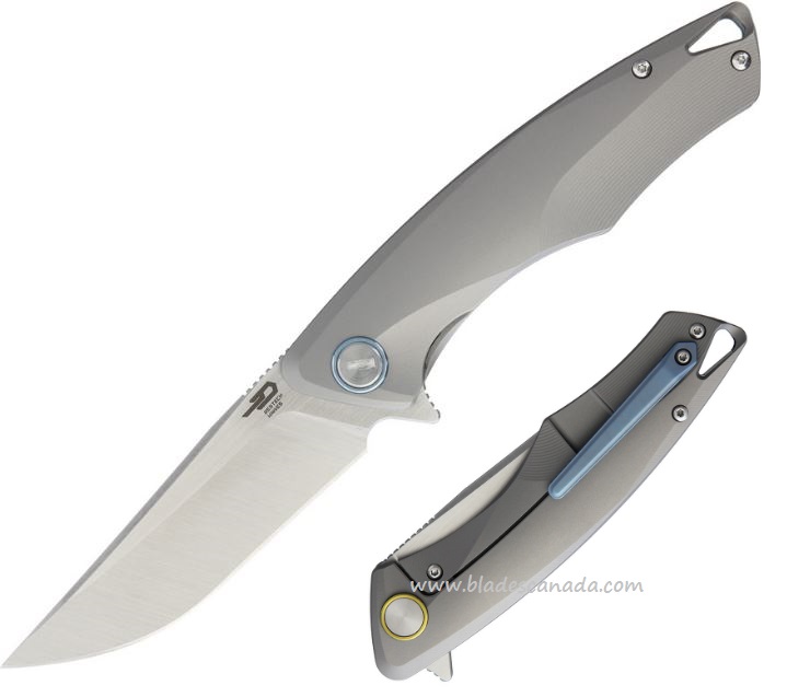 Bestech Dolphin Flipper Framelock Knife, S35VN, Titanium Grey, BT1707C