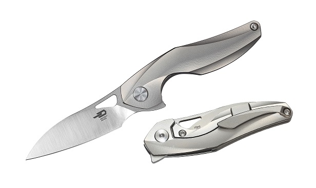 Bestech Isham Reticulan Flipper Framelock Knife, S35VN Two-Tone, Titanium, BT1810A