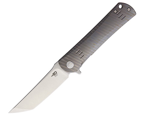 Bestech Kendo Flipper Framelock Knife, S35VN, Titanium Stripe Ano, BT1903F