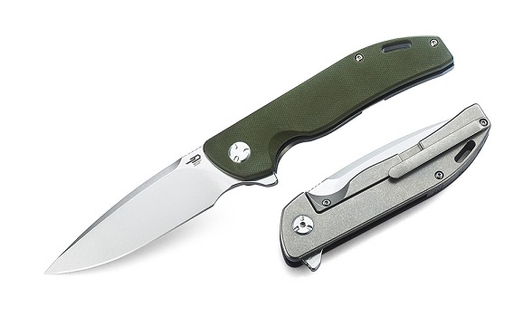 Bestech Bison Flipper Framelock Knife, D2, G10/Titanium, BT1904C-1