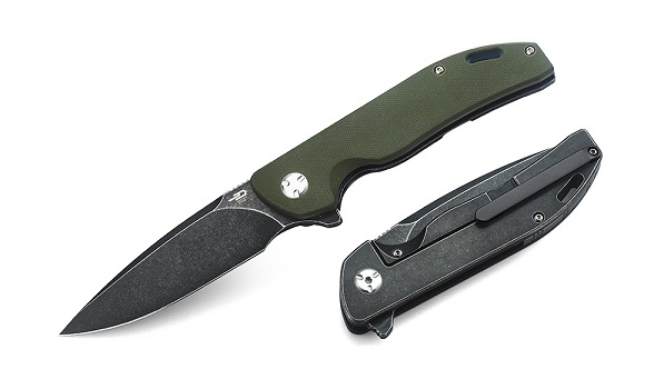 Bestech Bison Flipper Framelock Knife, D2, G10/Titanium, BT1904C-2