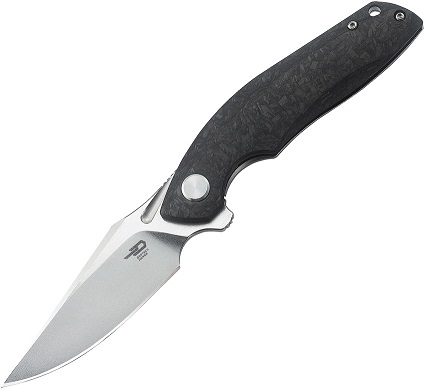Bestech Ghost Flipper Folding Knife, S35VN Two-Tone, Carbon Fiber, BT1905C-1