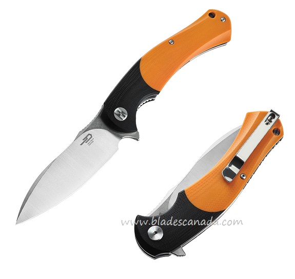 Bestech Penguin Flipper Folding Knife, D2, G10 Orange, BG32C