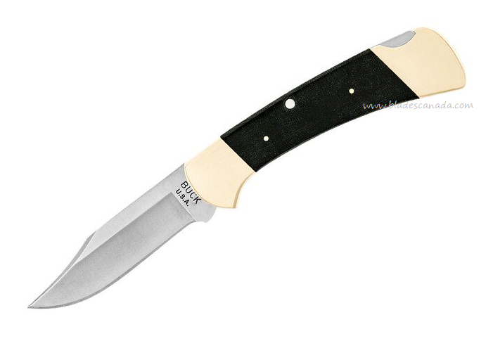 Buck 112 Ranger Vintage Tribute Folding Knife, 2022 Vintage, Micarta Black, 112BKSL1